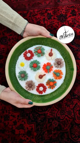 کاسه سفالی شمع بابونه