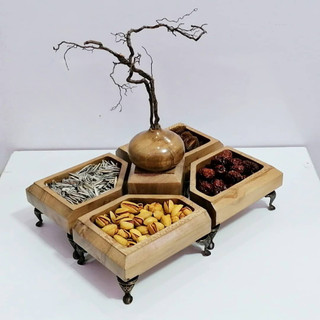 اردوخوری چوبی طرح مستطیل ۴ تکه چوب راش